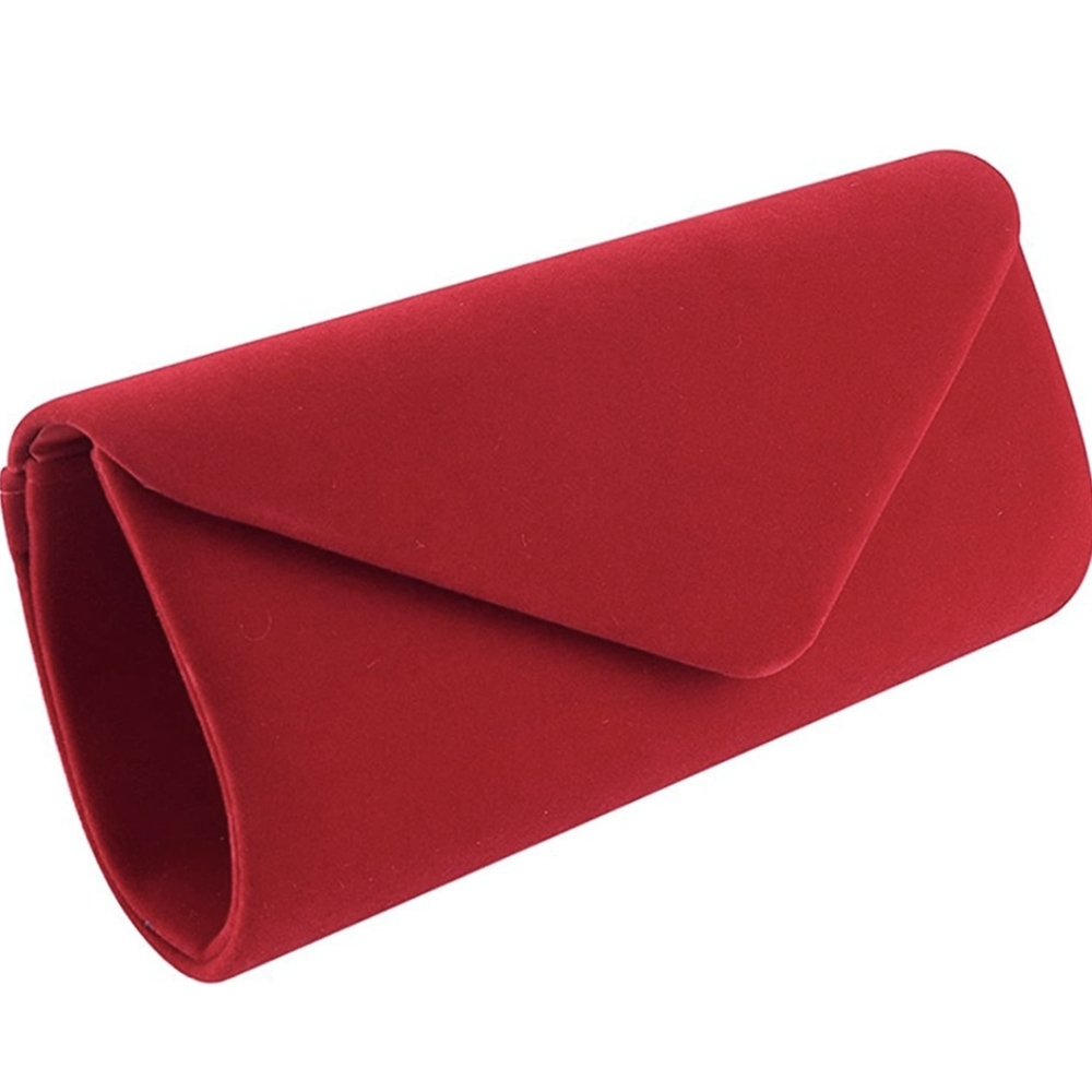 Red Velvet Clutch with Detachable Strap